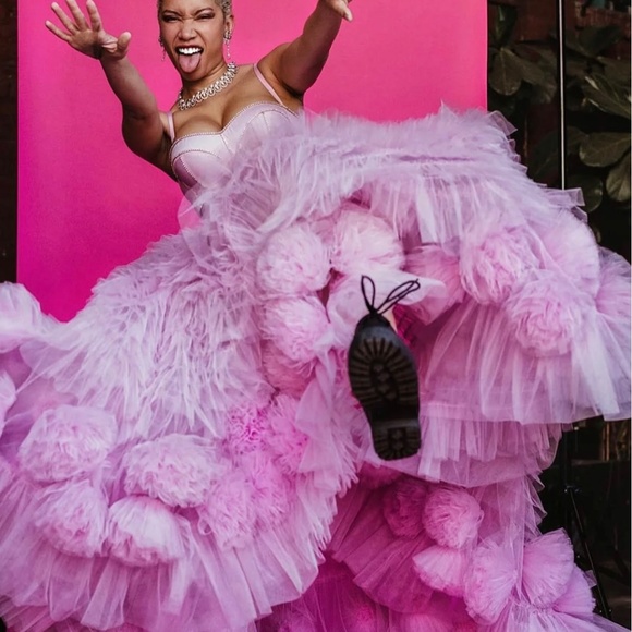 Anthropologie Morphine Fashion Tulle Roses Skirt - PINK - Picture 4 of 6